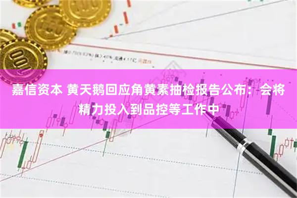 嘉信资本 黄天鹅回应角黄素抽检报告公布：会将精力投入到品控等工作中
